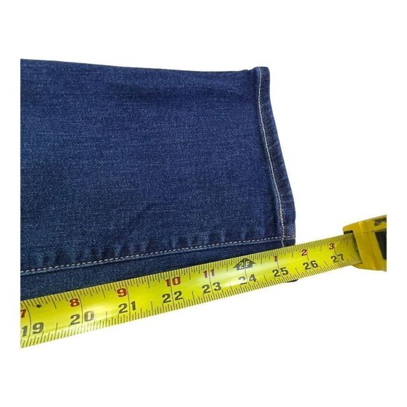 Paige  Brigitte Womens 26 Blue Dark Wash Denim Mid-Rise Straight Cropped Jeans - Picture 5 of 7